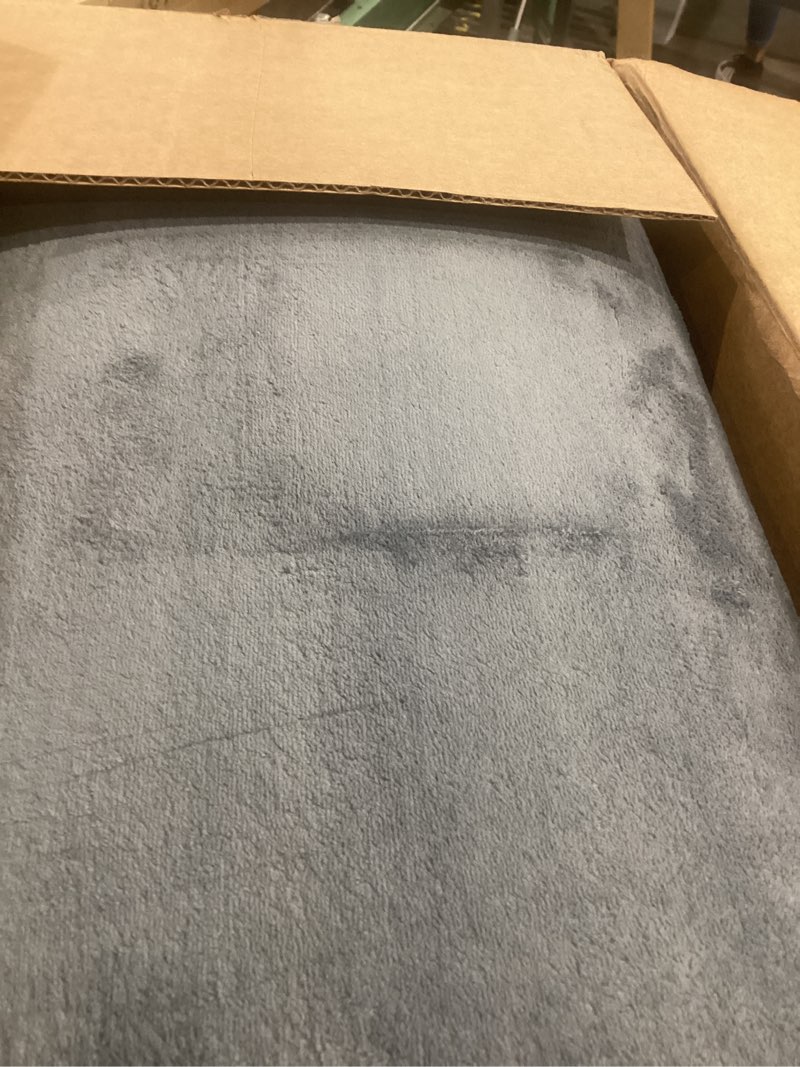 Condition photo showing New/Like New for Baby Play Mat for Floor,1.3" Thick Elasti-Foam 50"×74" Playpen Mat for Tummy Time,Water Repellent Soft Coral Velvet for Toddler,Infant,Kids,Non-Slip Backing Safe for Crawling(Dark Grey) Dark Grey 50"×74"×1.3"