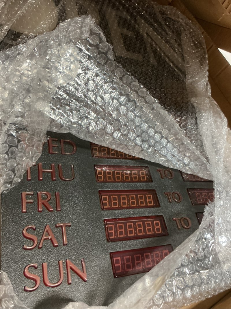 Condition photo showing Good Condition for kanayu led open sign for business with programmable store hours - 24x17" large electronic digital message board for shop, bar, restaurant - bright billboard with instructions