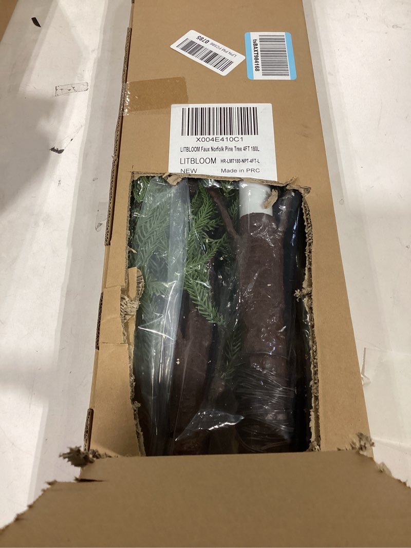 LITBLOOM Lighted Norfolk Pine Tree 4FT 180 LED Fairy Lights, Christmas Tree with Lights for Home Hol