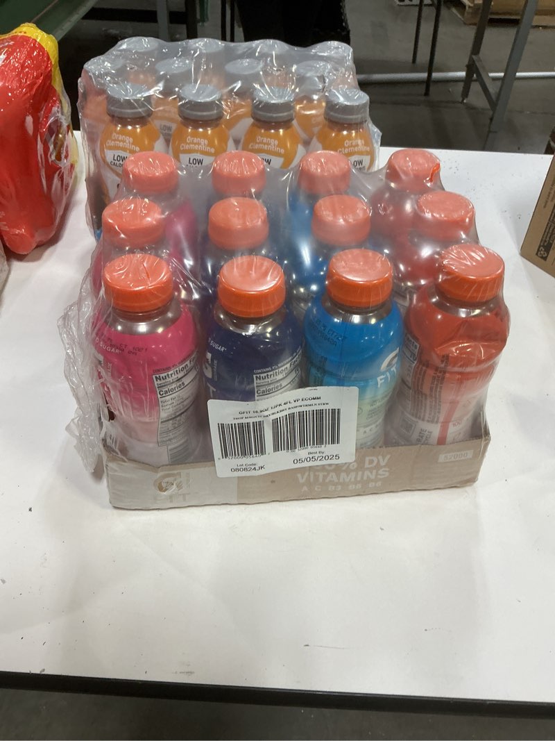 Condition photo showing New/Like New for ((BB:05/05/2025))Gatorade Fit Electrolyte Beverage  Healthy Real Hydration  New 2.0 4 Flavor Variety Pack  16.9.oz Bottles (12 Pack)