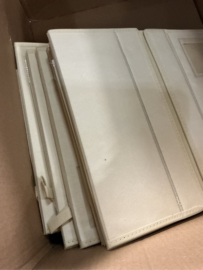 Condition photo showing Good Condition for Fixwal 6 Pack Bed Sheet Organizers and Storage Foldable Box for Linen Closet, (Queen & King Size) Bedding Set Containers for Blanket Comforter Pillow Cube with Window and Label, Beige