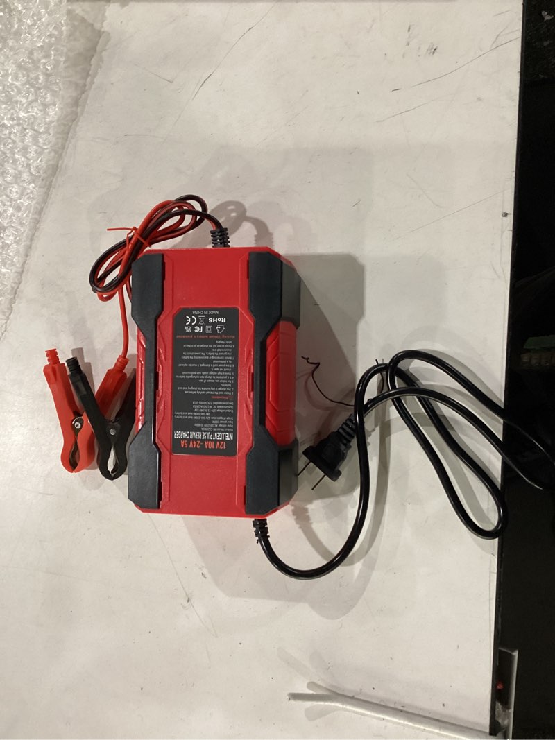Condition photo showing Good Condition for nexpeak nc201 10-amp battery charger, smart trickle charger 12v 24v car battery charger fully automatic maintainer desulfator w/temp compensation for car truck lawn mower boat marine batteries