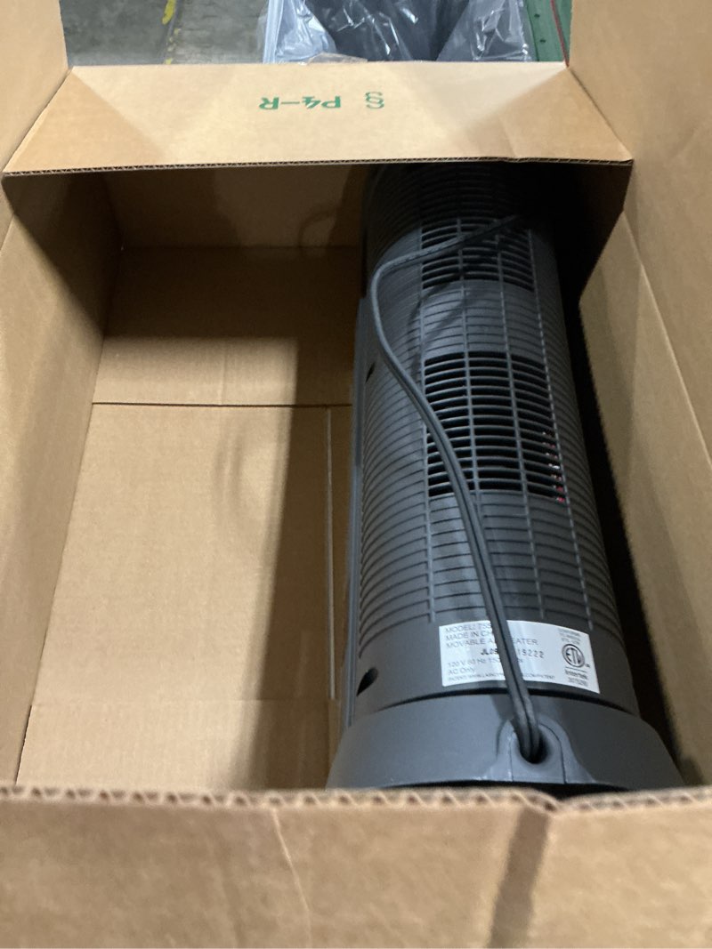 Condition photo showing As Is for Lasko Oscillating Digital Ceramic Tower Heater for Home with Adjustable Thermostat, Timer and Remote Control, 23 Inches, 1500W, Silver, 755320 Silver Heater