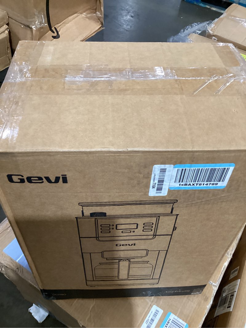 Condition photo showing Good Condition for gevi 10-cup drip coffee maker with built-in burr grinder & programmable timer, 1.5l water tank, auto keep-warm, reusable filter - fresh ground coffee machine (black) 12.4"d x 8.4"w x 16.9"h