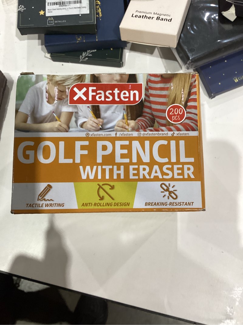 Condition photo showing New/Like New for XFasten Golf Pencils with Erasers Bulk, 200-Pack 3.5" #2 HB Pre-Sharpened Easy-to-Grip Half Mini Golf Pencils for Kids, Adults, and School Supplies - Hexagonal, Smooth Writing, and Non-Smudging