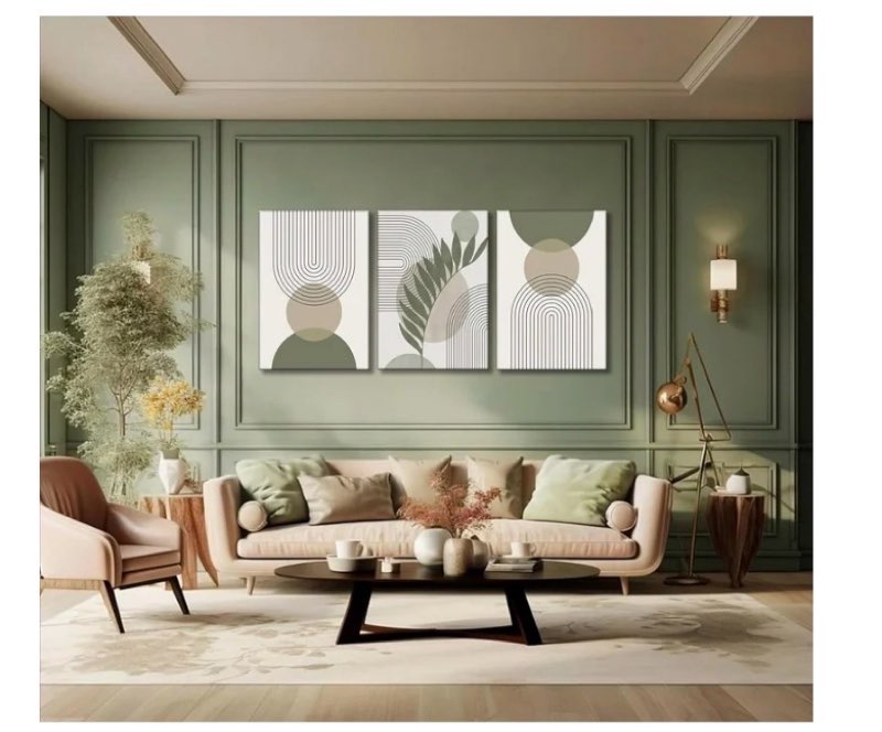 3 Pcs Boho Canvas Wall Art Mid-Century Modern, without frames (similar)