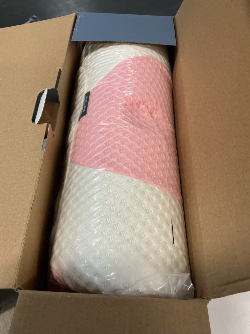 Condition photo showing New/Like New for Osteo Cervical Pillow for Neck Pain Relief, Hollow Design Odorless Memory Foam Pillows with Cooling Case, Adjustable Orthopedic Bed Pillow for Sleeping, Support for Side Back Sleepers Standard High(24.5*16.5*5.2/4.1 inches) Pink