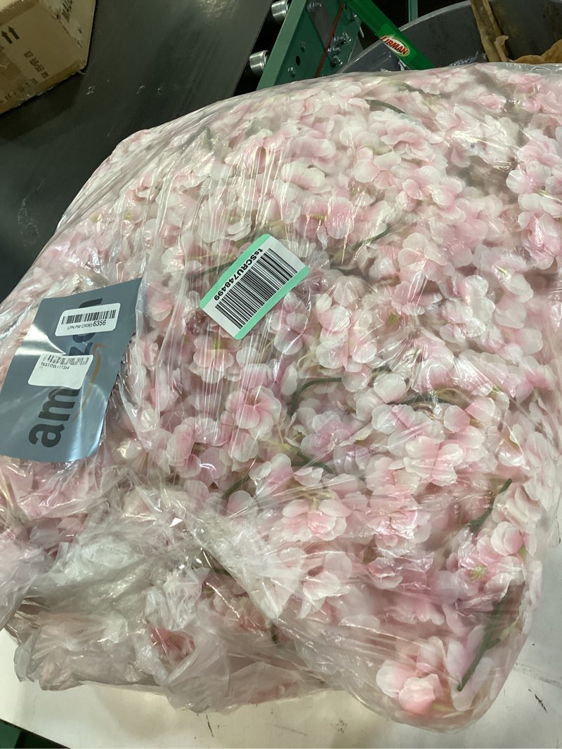 Condition photo showing Good Condition for yriowmi 10pcs 59ft artificial silk cherry blossom garland, hanging sakura flower vines for wedding party home arch office sakura decor (light pink)