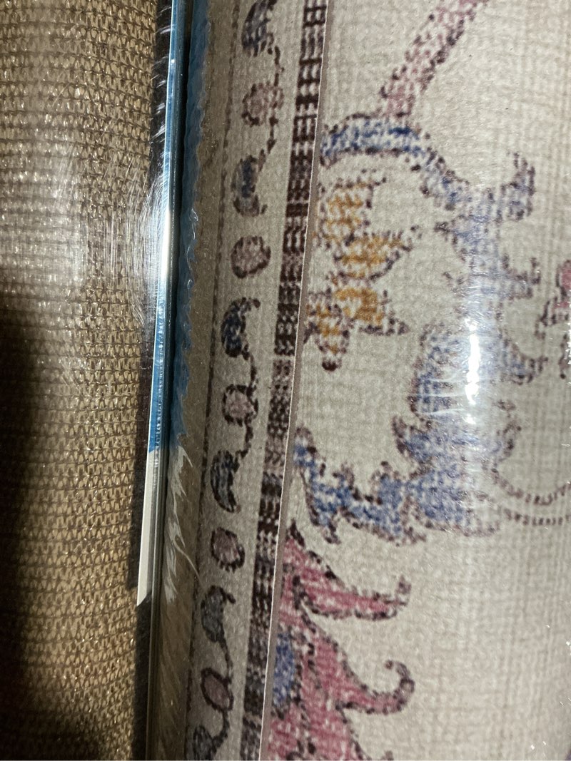 Condition photo showing Good Condition for 6.5x10 Durable Vinyl Rugs for Living Room, Vintage Floral Pattern for Dining Room, Bedroom, Home Office, Bobo Beige Non-Slip Large Rugs for Indoor&Outdoor RV, Deck, Backyard, Balcony,Modern Home Decor 6.5' x 10'(Vinyl) Beige