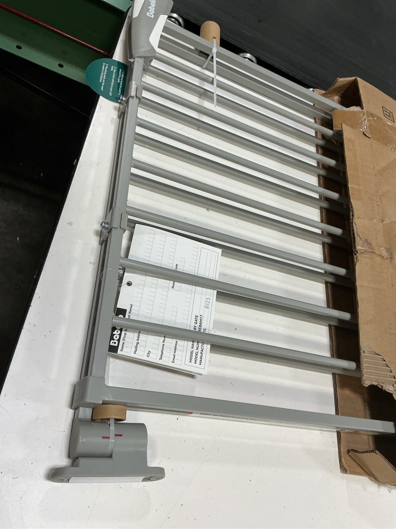 Condition photo showing Good Condition for babelio baby gate for stairs, kitchen & doorways, 26-43" w 28" h no bottom bar| easy installation| one-handed operation| auto-close| hardware mount (drill needed) safety dog/pet gate indoor (grey) grey - b17 28" h, 26-43" w-standard