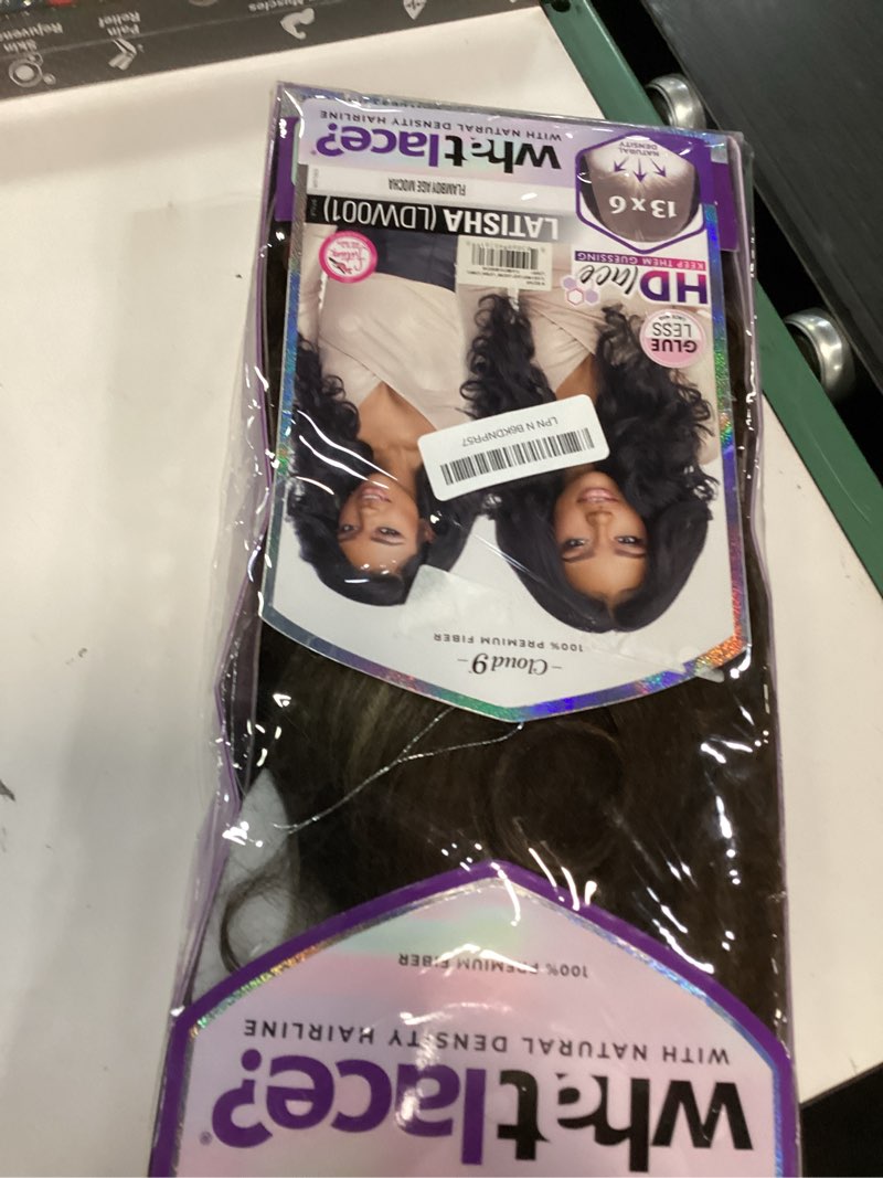 Condition photo showing Good Condition for sensationnel what lace 13x6 wigs - latisha lacefrontal hand tied glueless synthetic with natural density preplucked hairline (flamboyagemocha)