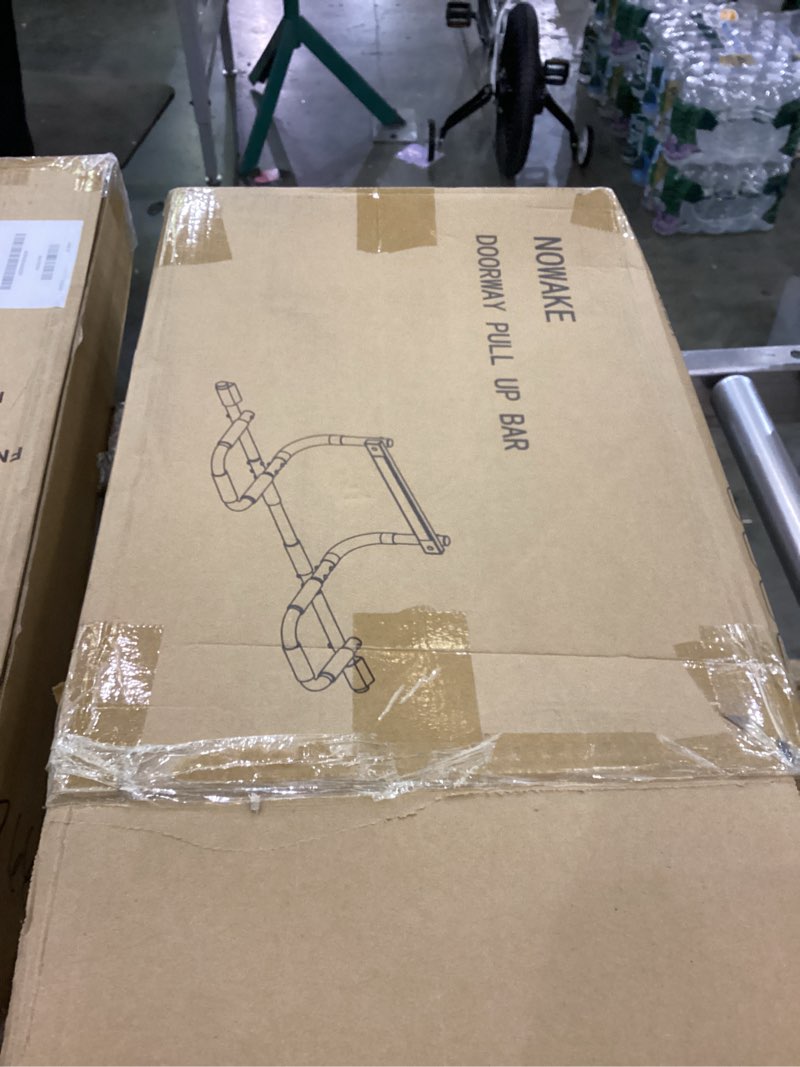 Condition photo showing As Is for NOWAKE Pull up bar For Doorway,300lbs Heavy Duty Adjustable Width Portable Functional Ergonomic Design Door Frame Chin Up Bar With USA Patent For Home Fitness Workouts