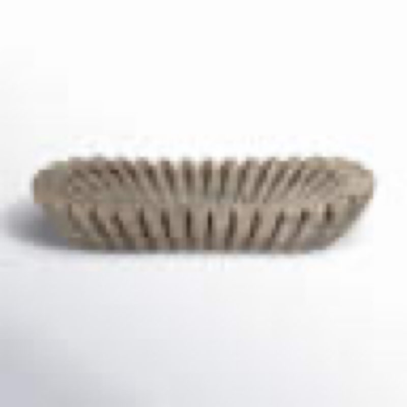 Modern Stone and Marble Decorative Bowl with Sculpted Wavy Design