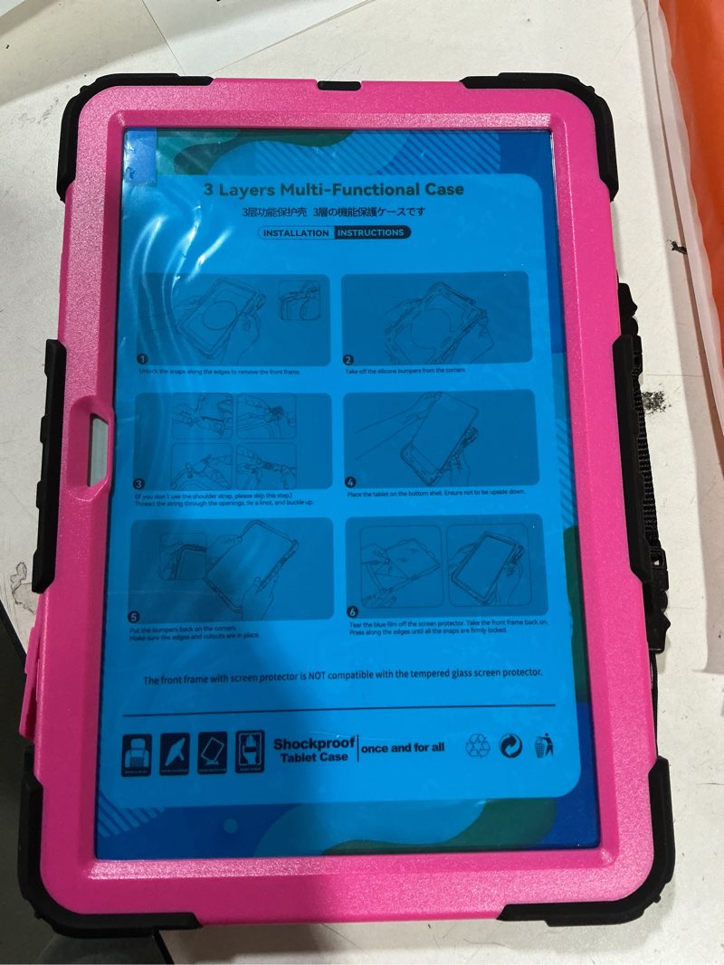 Condition photo showing New/Like New for SEYMAC stock Case for Lenovo Idea Tab 11'' 2025/ Tab M11 2024/ K11 (TB336FU/TB330FU), Drop-Proof Case for Lenovo 11 inch with 360° Rotate Stand/Strap [Pen Holder] & Screen Protector, Rose+Black Idea Tab 11''/ Tab M11/ Tab K11 (TB336FU/TB330FU) Rose+Black