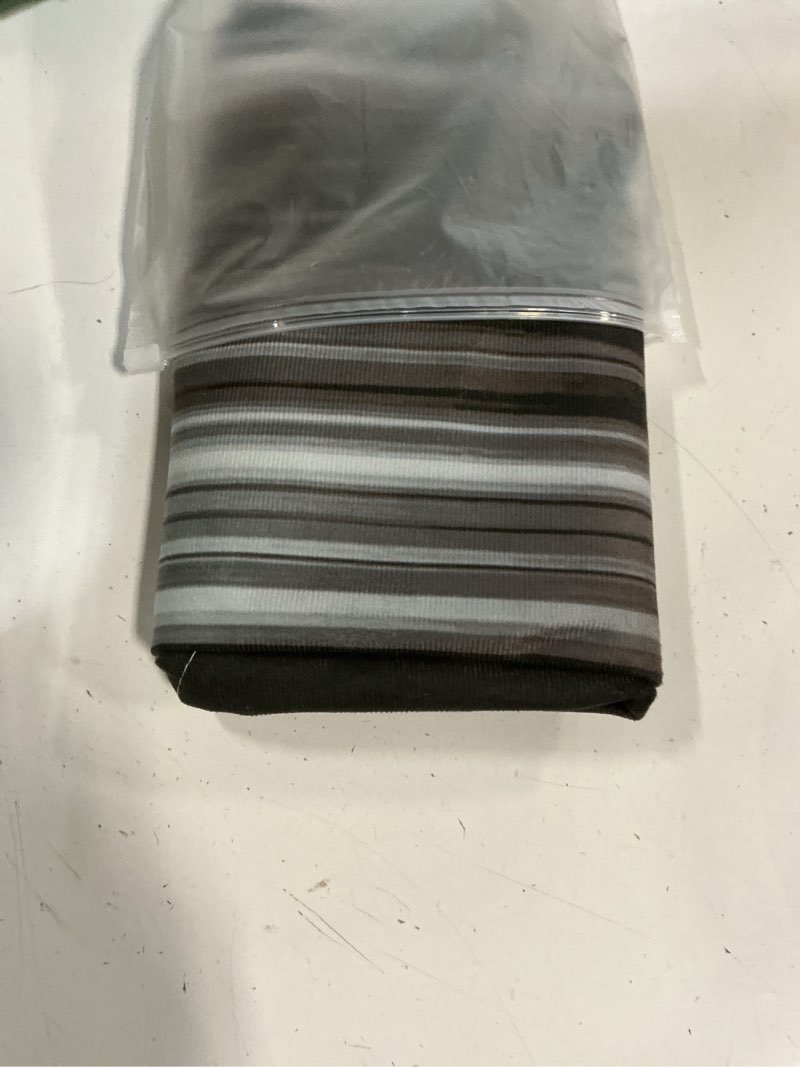 Condition photo showing Good Condition for aatter black white kitchen swag curtains, 2 panels 28" w x 36" l, gothic | dark grey rod pocket bathroom window valances, modern ombre abstract style, cool spooky anime, small short toppers for men