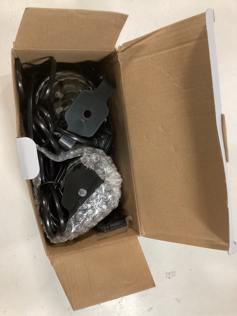 Condition photo showing As Is for [2-Pack] Disco Ball DJ Party Lights Sound Activated with Remote Control Strobe Lamp 7 Modes Stage Light for Home Room Dance Parties Karaoke Halloween Christmas Birthday Decorations