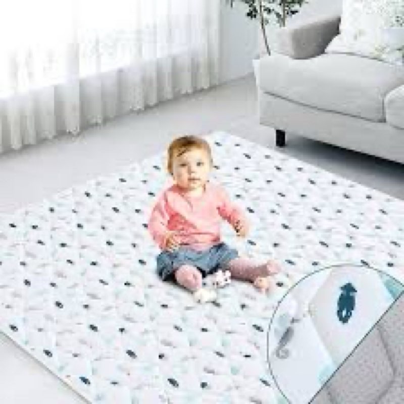 TINYHARBO Premium Foam Baby Play Mat 71\\\" x 59\\\" with Removable Cover, Extra Extra Thick Padding Playp