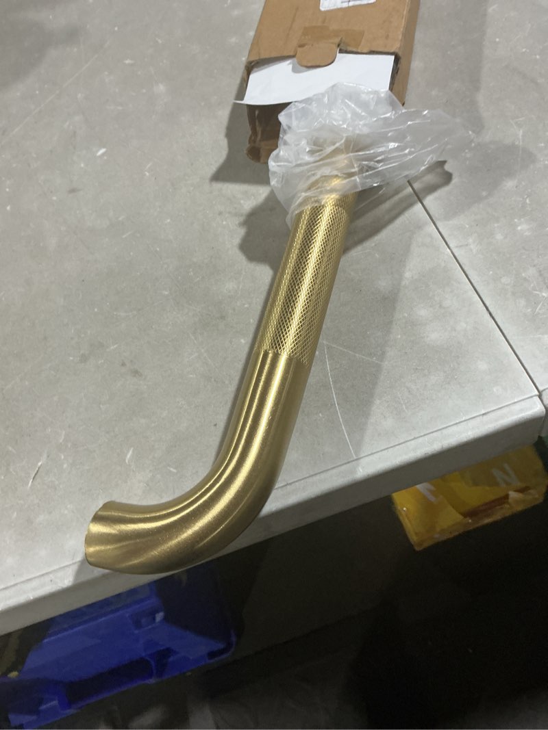 Condition photo showing As Is for 24 inch shower grab bar 1.25" dia, gold anti slip bathroom grab bar, 304 stainless steel knurled handicap grab bars, safety support handrail, assist bath shower handle for elderly injury senior 24 inch-1pack gold