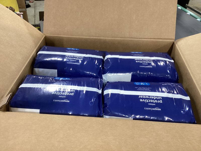 Condition photo showing Good Condition for amazon basics unisex protective underwear, overnight absorbency, large, 56 count, (4 packs of 14)