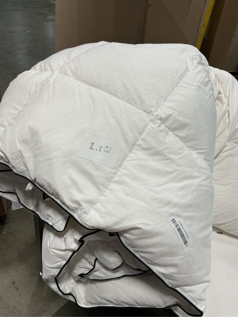 Condition photo showing As Is for Luxury White Down Fiber Comforter King Size - Down Fiber Comforter for All Seasons - Ultra-Soft Duvet Insert Medium Warmth - Hotel Collection Comforters?59 Oz (106x90) White King