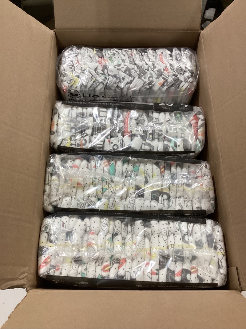 Condition photo showing Good Condition for The Honest Company Comfort Dry Disposable Diapers for Sensitive Skin, Hypoallergenic, Space Travel + Big Trucks, Super Club Box Size 4 (22–37 lbs) 104 Count