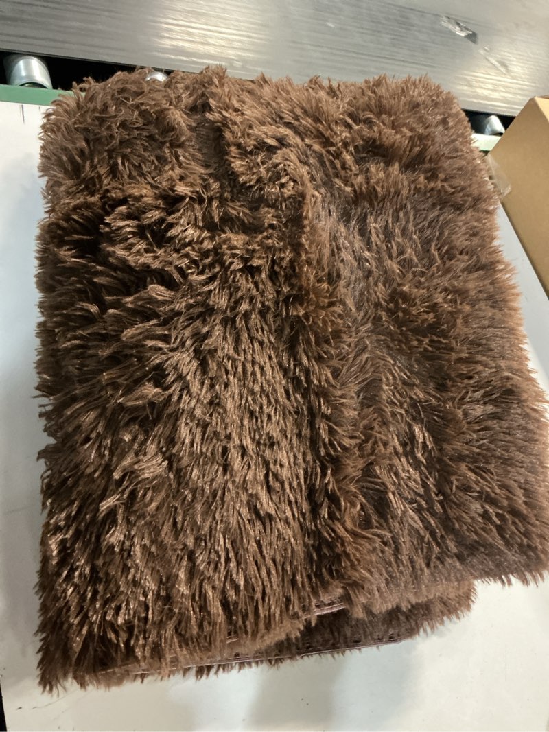 Condition photo showing Good Condition for Brown Rug for Living Room Bedroom,3x5 Fluffy Soft Shag Area Rug,Washale Small Dark Brown Rug,Fuzzy Plush Shaggy Carpets for Boys and Girls Dorm Room Home Decor Brown 5' x 3' (Rectangular)