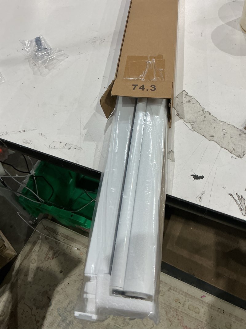 Condition photo showing Good Condition for lazblinds no drill blinds for indoor windows, blackout roller shades, cordless window blackout blinds, thermal insulated fabric uv protection for home and office, 29.5" w x 48" h, white blackout-white 29.5" w x 48" h