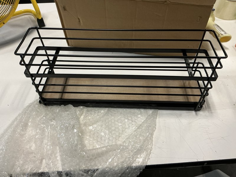 Condition photo showing Good Condition for kimilus 10 bottle capacity coffee syrup organizer 2 tier coffee syrup stand shelf for coffee bar kitchen small wine rack for bar family storage for syrup wine dressing 2 tier 10 bottle