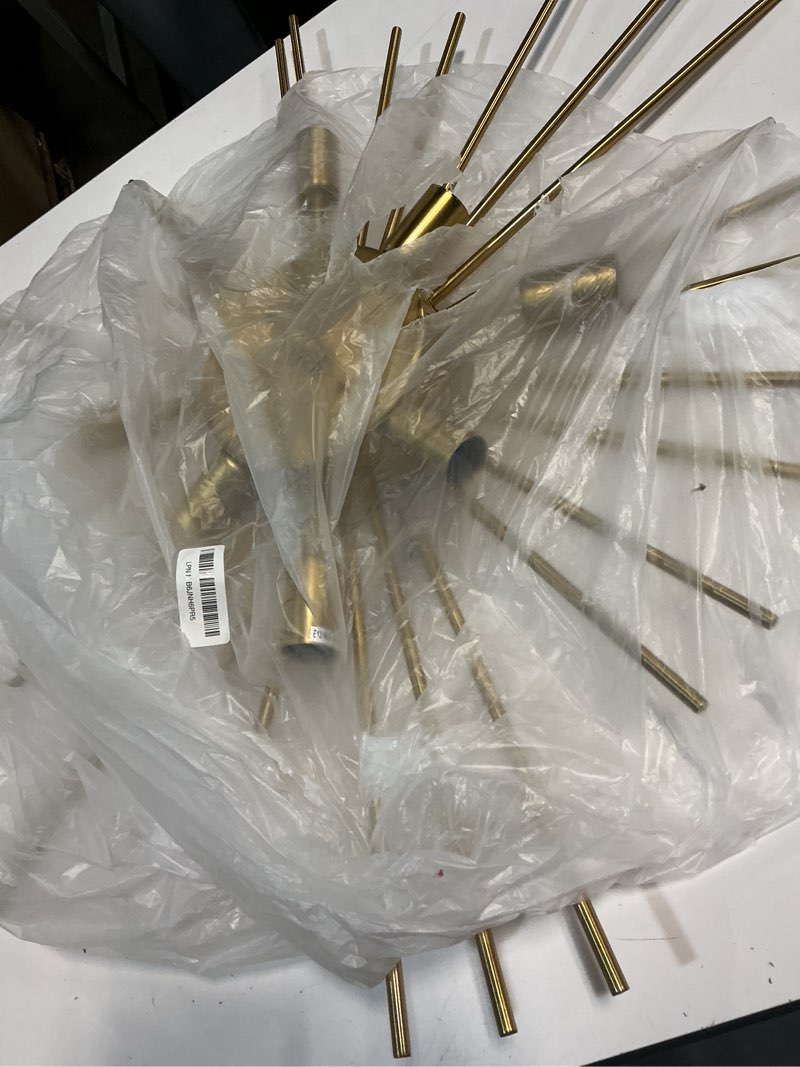 Condition photo showing As Is for zglaojt semi flush mount 8 light ceiling light modern metal ceiling lighting gold light fixture chandelier for farmhouse kitchen dining room bedroom hallway living room.