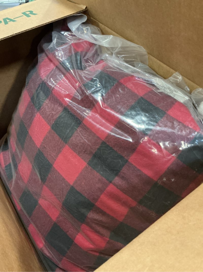 Condition photo showing New/Like New for Eddie Bauer Home Throw Pillow with Zipper Closure, Perfect Luxurious Bedding Set for Bed or Sofa, 20" x 20", Cabin Plaid Red Cabin Plaid Red 20 x 20 inches