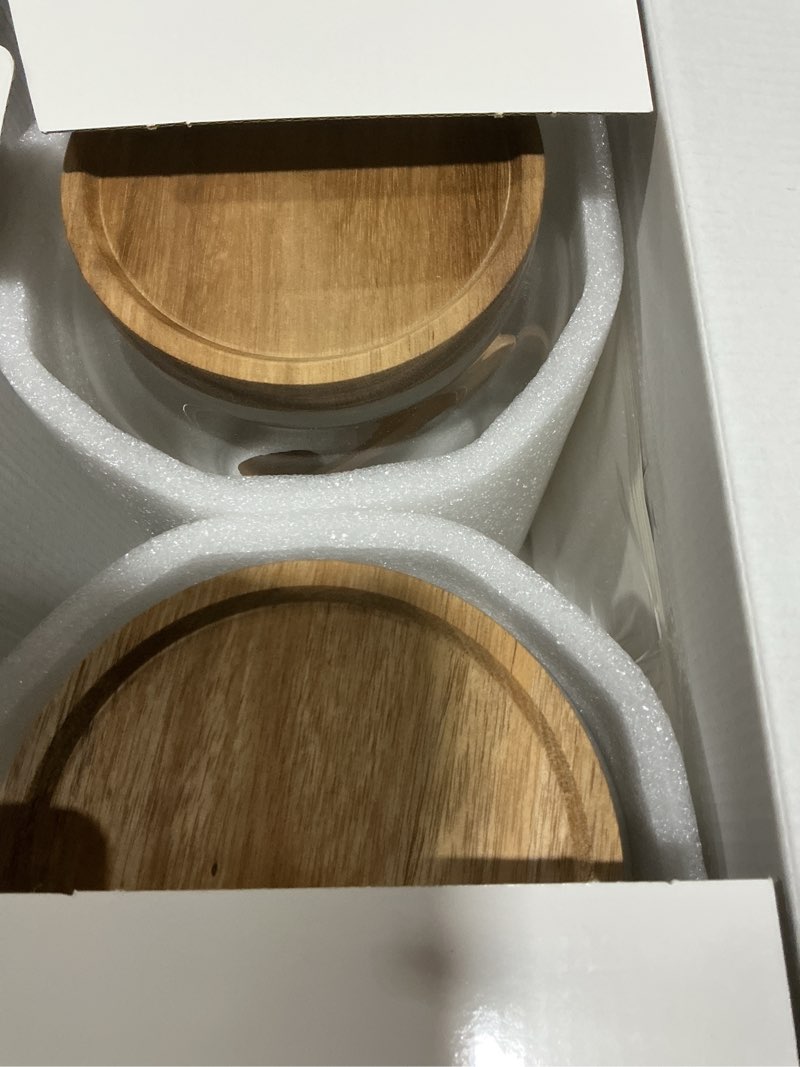 Condition photo showing Good Condition for 2 PCS Large Glass Jar with Airtight Lid, Glass Food Storage Jars for Tea,Spice,Cereal, Egg,Flour,Coffee and More(1 gallon/4000 ml) 4000ml