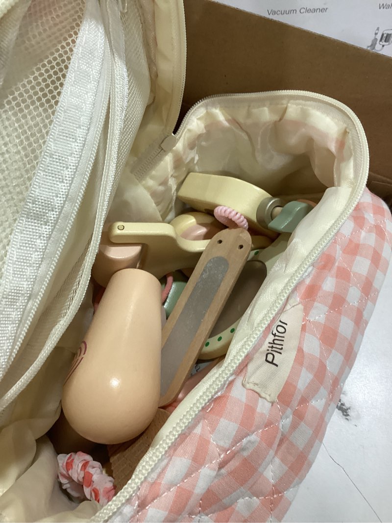 Condition photo showing As Is for Wooden Makeup Toy Set, Pretend Play Makeup Set for Kids Toddlers, Play Beauty Makeup Kit for Girls 3 4 5 6 7 Year Old