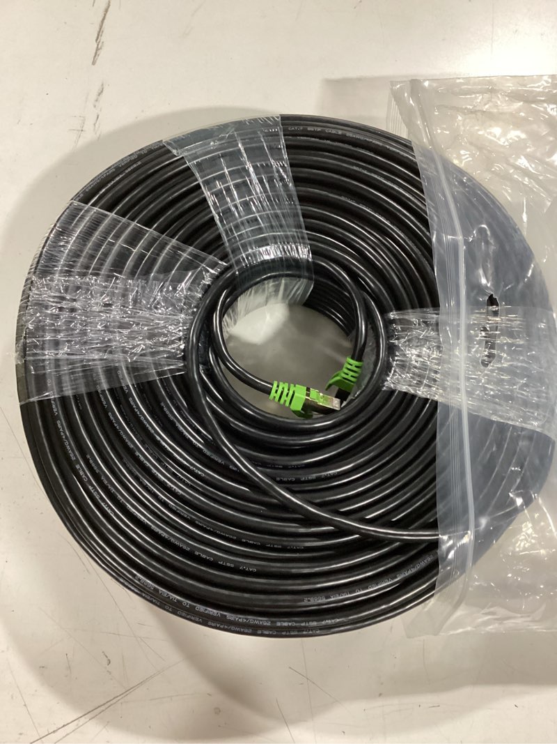 Condition photo showing Good Condition for xxone 400ft cat 7 ethernet cable - 26awg heavy-duty, 10gbps speed, 600mhz bandwidth, sftp shielding, waterproof & direct burial - outdoor lan cable for high-speed networking (rj45 connector)