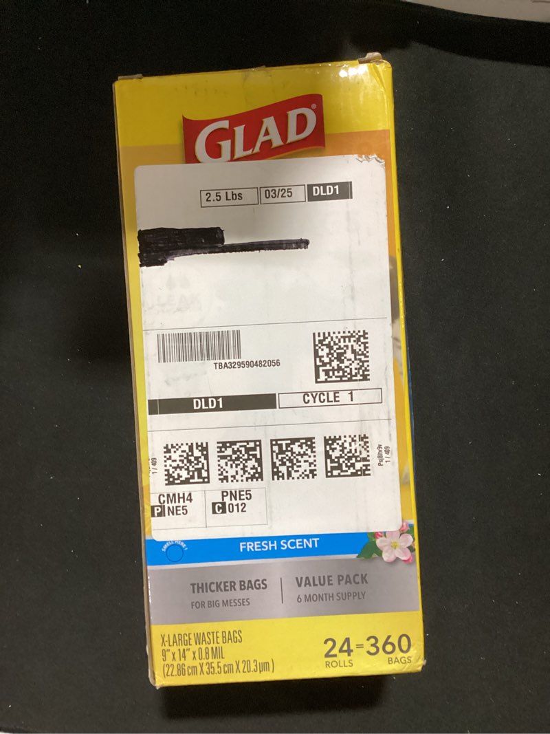 Condition photo showing New/Like New for glad extra large, heavy duty scented dog waste bags value pack - 360 count fresh scent 360 count (pack of 1)