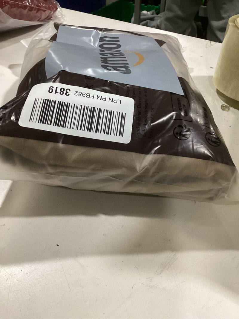 Condition photo showing Good Condition for MIULEE Pack of 2 Brown Decorative Velvet Throw Pillow Cover Soft Pillowcase Solid Square Eruo Sham Cushion Case for Sofa Bedroom Car 24x24 Inch 60x60 Cm 24" x 24" (Pack of 2) Brown