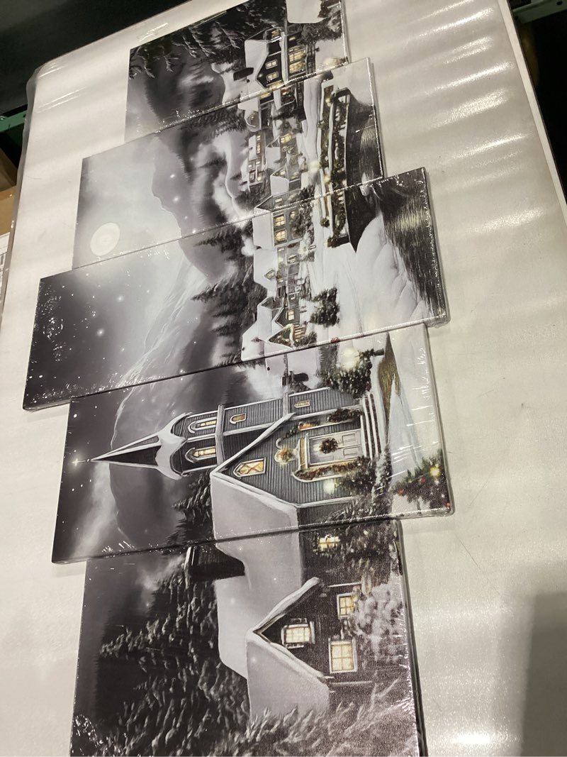 Multi panel christmas canvas set of 5 