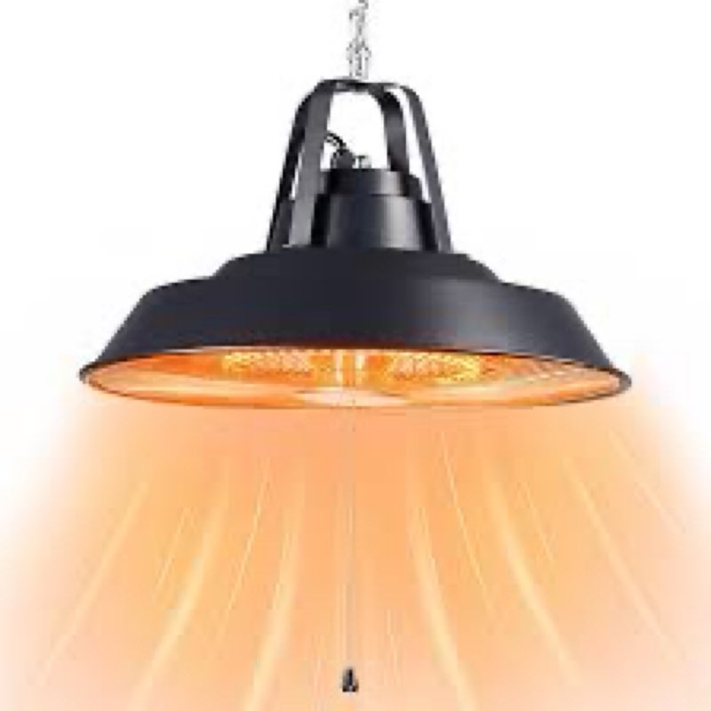 Hanging Heater, 1500W Outdoor Electric Patio Ceiling Heater with Remote Control, Infrared for Courty