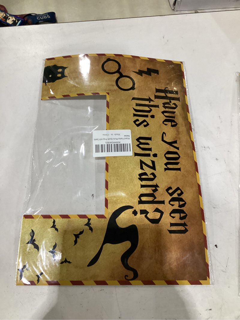 Condition photo showing New/Like New for indotribe wizard photobooth frame 36"x27.6" glitter printed wizard hanging swirls 12 pcs wizard party decorations magical party decorations wizard ceiling streamers cutouts wizard photobooth props