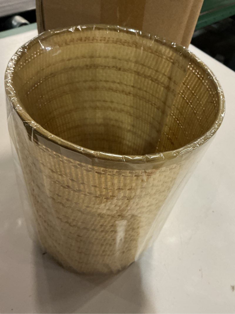 Condition photo showing Good Condition for kichvoe rattan woven lamp shade 8.07x5.51x5.51in for e14 e27 table and floor lamps rustic drum design unique lampshades for home decor living room bedroom restaurant as shown 2