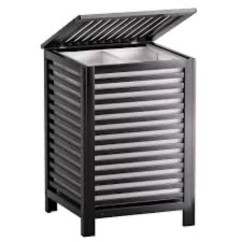 Laundry Hamper with Lid, Bamboo Clothes Laundry Basket with Handles, Removable 2-Section Liner bag, 