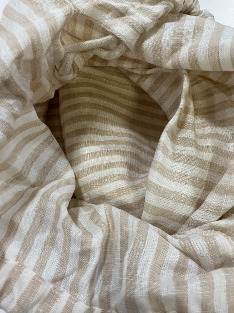 Condition photo showing Good Condition for european linen pillowcase set, king, natural/white stripe