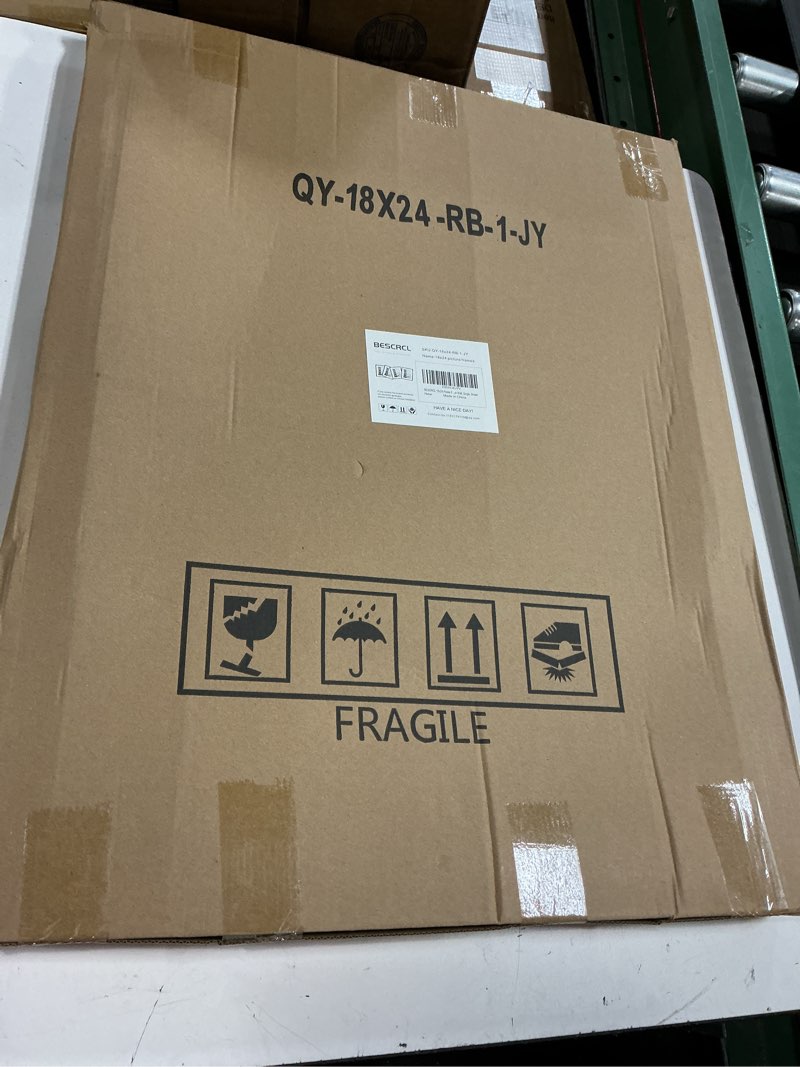 Condition photo showing New/Like New for bescrcl 18x24 poster frame, picture frames for wall, single, brown brown 18x24