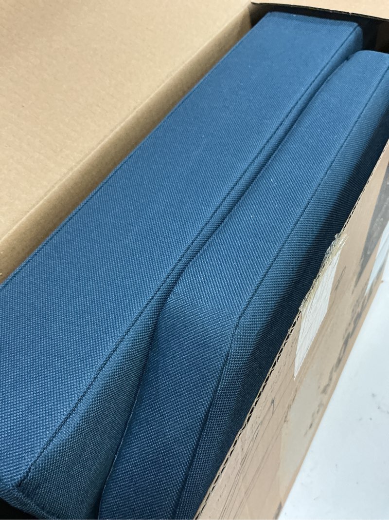 Condition photo showing Good Condition for jauntis stadium seating for bleachers, bleacher seats with ultra padded comfy foam backs and cushion, wide portable stadium chairs with back support and shoulder strap large - 17.7"w x 14.6"d x 15.9"h navy blue 1