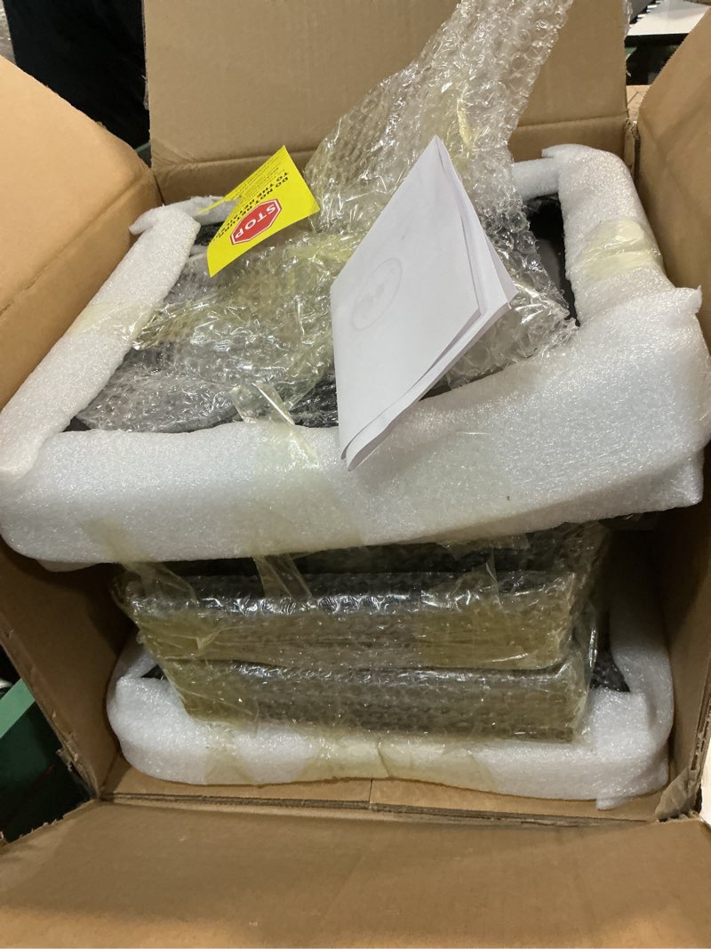 Condition photo showing Good Condition for Black Modern Side Table, 2 Tier Small End Tables Bedroom, Metal Side Tables Living Room with 4 Legs, Black Nightstand Square Accent Table for Indoor Outdoor, Easy Assembly Black Rectangular