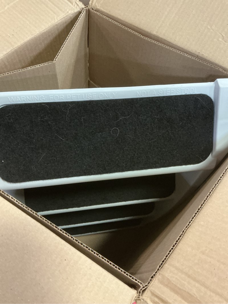 Condition photo showing Good Condition for PetSafe CozyUp Folding Dog Stairs, Portable Indoor/Outdoor Pet Steps for Bed, Couch & Car, Grey, 25 Inch Bed - 25 Inches Tall Gray