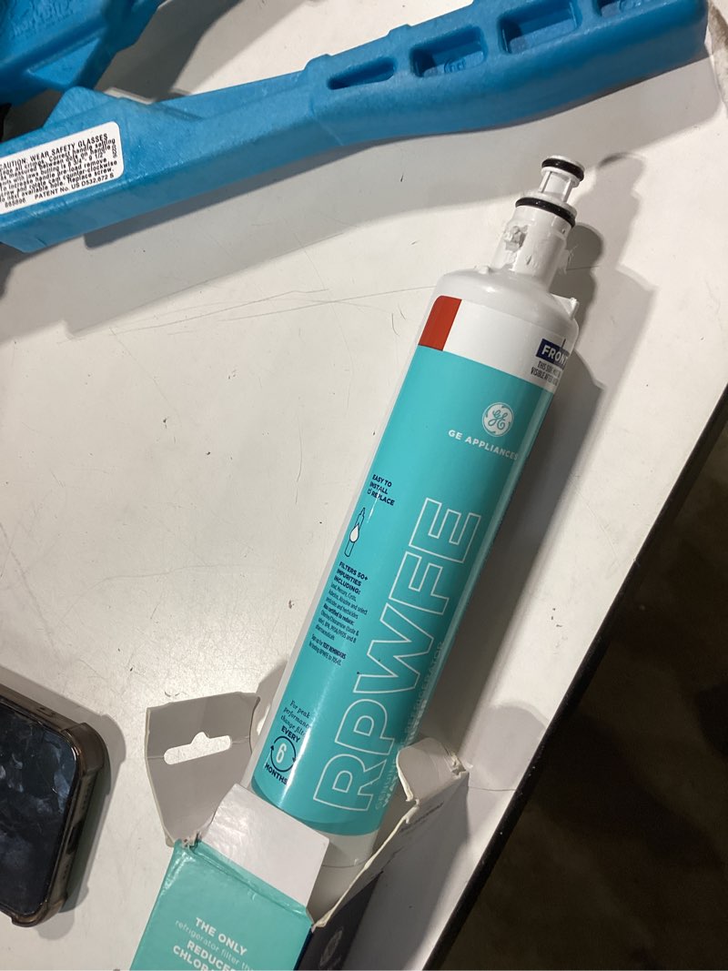 Condition photo showing Good Condition for ge rpwfe™ refrigerator water filter, genuine replacement filter, certified to reduce lead, microplastics, pfoa/pfos, and 50+ other impurities, compatible with ge appliances brands, pack of 1