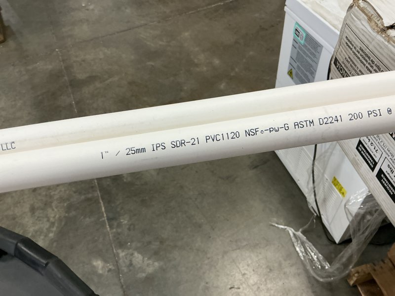 Condition photo showing As Is for ipex 1-in x 10-ft 200 psi sdr 21 pvc pipe