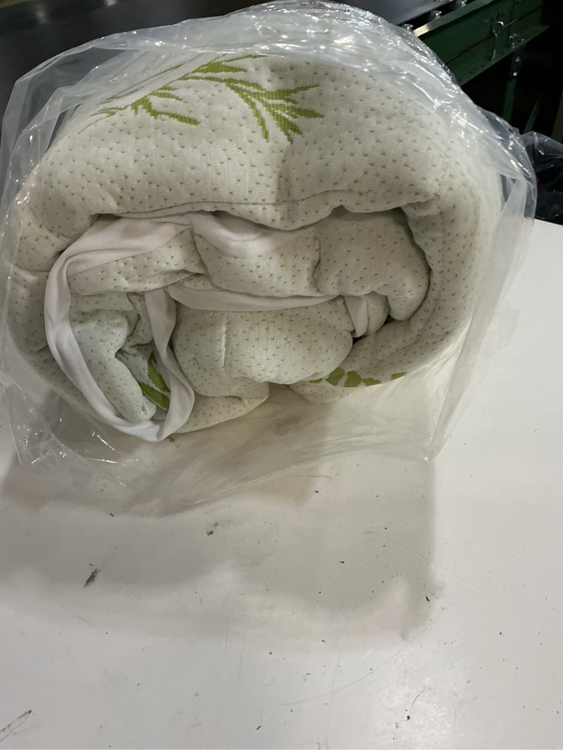 Condition photo showing Good Condition for dumos queen size ultra soft mattress topper, viscose derived from bamboo, pillow top mattress pad with stretchable pockets, breathable cooling topper for back pain relief gray white queen