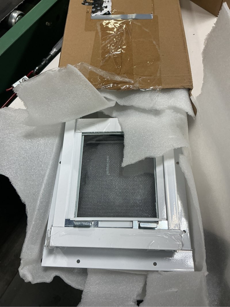 Condition photo showing Good Condition for kathfly 1 pack basement home window 16'' x 8'' mini basement windows replacement with glass screen and screws for home sheds barns 16'' x 8" white 1