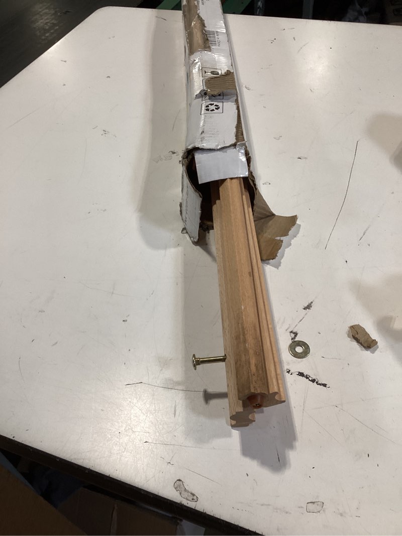 Condition photo showing As Is for meeden wood easel stand for display: wooden display tripod stand for posters pictures paintings - wedding decor holder for welcome sign natural color